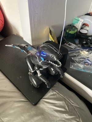 Wowwee Miposaur Robotic Dinosaur Electronic Toy Robot Black Blue T Rex Tested