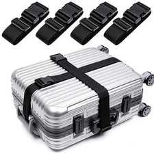 4pcs Luggage Straps Suitcase Belt Wide Use Heavy Duty Adjustable Packing Straps