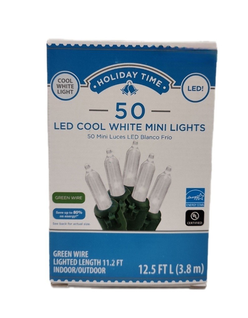Holiday Time 50 Ct Cool White LED Christmas String Lights -  Lot Of 4