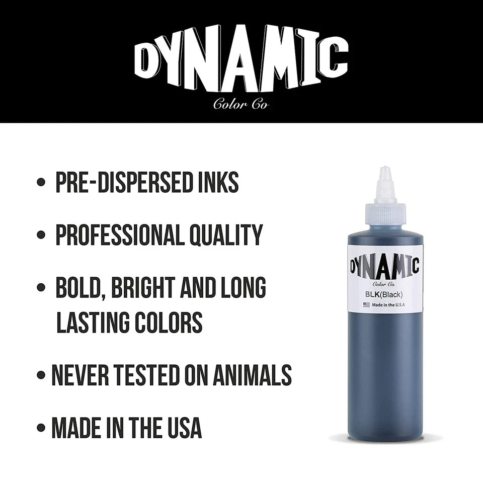 Dynamic Triple Black Tattoo Ink Bottle 8oz