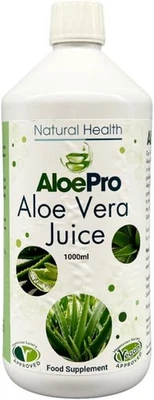 AloePro Aloe Vera Juice 1000ml – Pure Inner Leaf, High Strength, Vegan,...