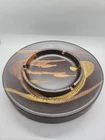 Vintage Royal Haeger 2069 Ashtray MCM Earth Wrap Lava Glaze Orange Brown 8.5"