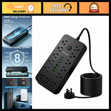 Surge Protector Power Strip with 13 AC Outlets 6 USB Charging Ports 3 USB-C