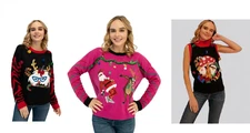 Women’s Ugly Christmas Pullover Sweater XS To XXL