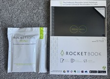 Rocketbook Core Letter Size Smart Notebook Dot Grid Black And Mini Black Notepad