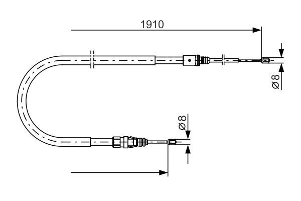 Neu - Bosch 1987482323 Seilzug, Feststellbremse FüR CitroËN Peugeot-image