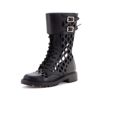 Christian Dior Women's D-Trap Cut-Out Ankle Boots Leather