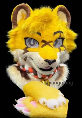 Fursuit Long Fur Husky Fox Mascot Head Party Halloween Fur Cosplay-Promotion