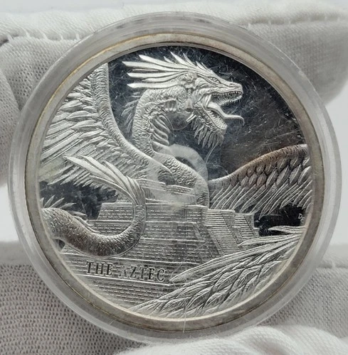 World of Dragons The Aztec 1 oz .999 Fine Silver Round