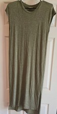 Madewell T Shirt Dress Cotton Medium Olive Green Casual cap Sleeve cotton crew