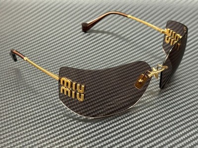 MIU MIU MU 54YS 5AK06I Gold Purple Brown Women's 80 mm Sunglasses