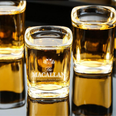 Custom Engraved The Macallan Shot Glass   2.2 oz Square Shot Glass