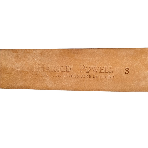 Harold Powell Dress Belt Black Genuine Calf Hair Adjustable Buckle Vintage S - Picture 9 of 10