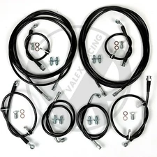 Black Front & Rear Brake Line Replacement Kit For 92-95 Honda Civic w/rear disc