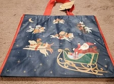 Marshalls - Santa's Sleigh Pulled By Dogs - Large Reusable Shopping Tote Eco Bag