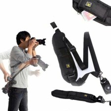 Black Single Shoulder Sling Belt Strap for DSLR Digital SLR Camera Quick Rapid