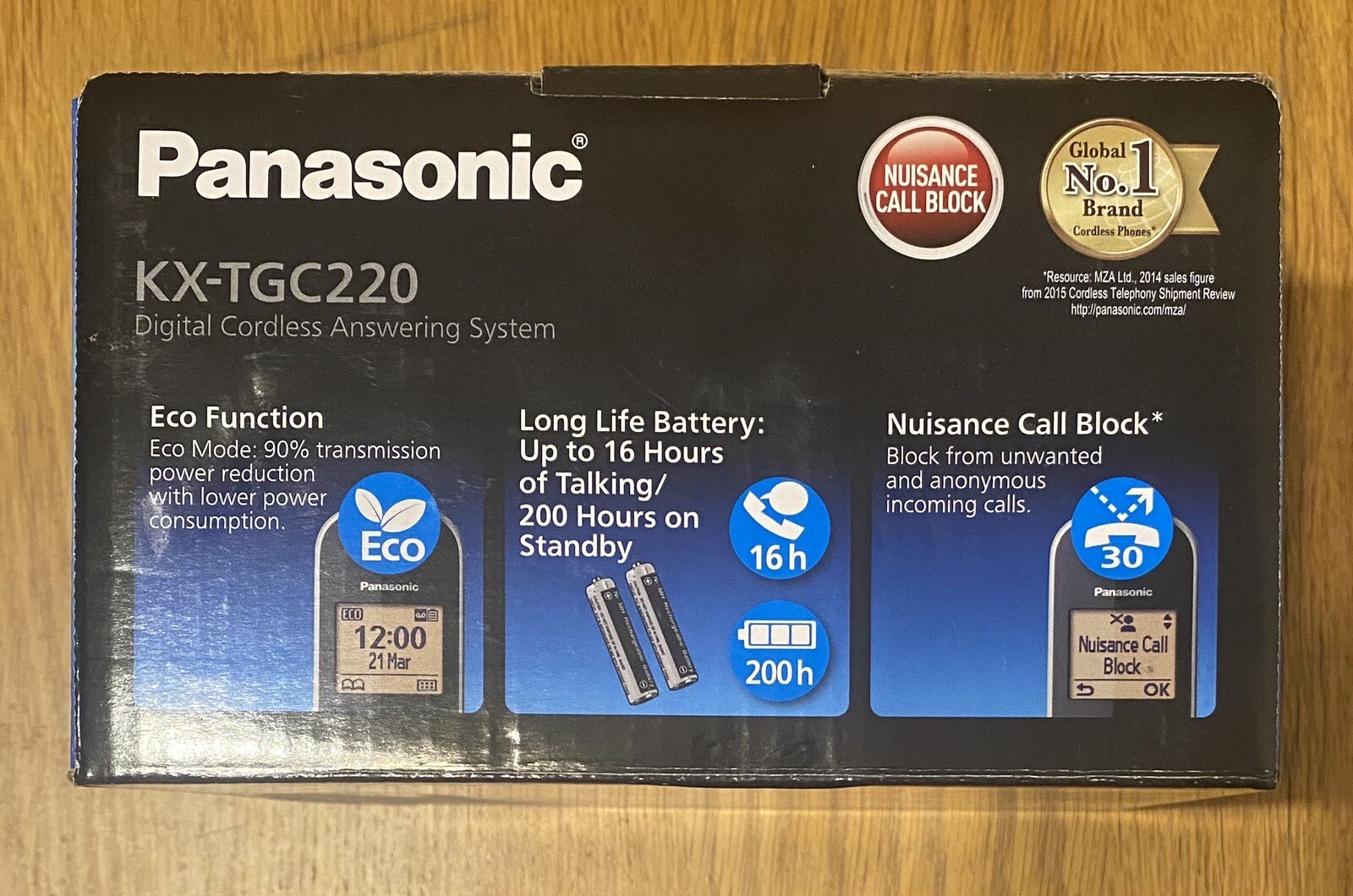 PANASONIC KXTGC220EB CORDLESS PHONE WITH ANSWERING MACHINE SINGLE HANDSET NEW eBay