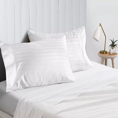 Living Colors 4 PC Queen Sheet Set 320 Thread Count 100% Cotton Bright White