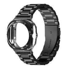 For Samsung Galaxy Watch 7 Ultra 47mm Stainless Steel Watch Band Strap TPU Case