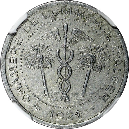 ALGERIA 1921 5 Centimes Chamber of Commerce NGC AU58 KM# TnA1 (24) - Picture 4 of 5