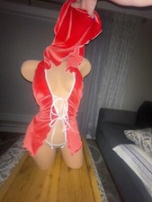 exotic dancewear outfit - Velvet Hooded Dress  Thong Set- Stripper, Lingerie