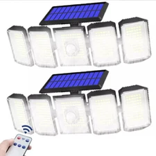 2 Pack LED Solar 5 Head Light Outdoor Waterproof Motion Sensor Security Lamp