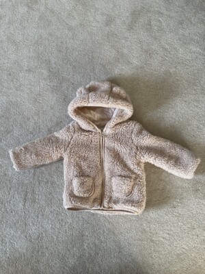 Beige Asda George teddy bear jacket coat 12-18 months UK