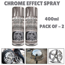 2x 400ml Chrome Foil Mirror Metallic Effect Auto Spray Paint DIY Car Aerosol Can