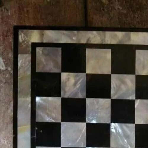 18" Decorative Chess Board Game Table Handmade Modern Farmhouse Gaming Room Decs - Picture 2 of 11
