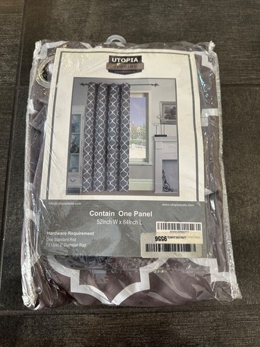 Utopia Bedding 52'' x 84'' One Rod Curtain Panel ~ Gray/white Brand New Modern - Picture 3 of 3