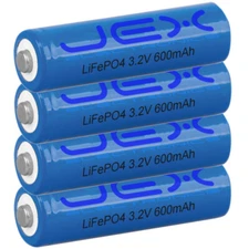 4X AA Rechargeable Lithium Battery 600mAh 3.2V 14500 LiFePO4 IFR14505 IFR14500