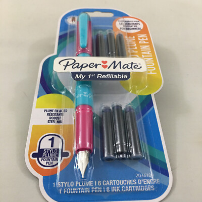 Paper Matt French Pen pink-Blue Platic heavy duty Steel Fine+6 Cart Brand NEW