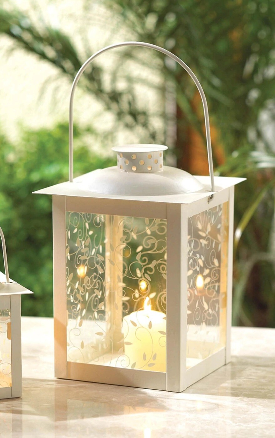 Vine Pattern Square Garden Candle Lantern Lamp Centerpiece Terrace Home Decor
