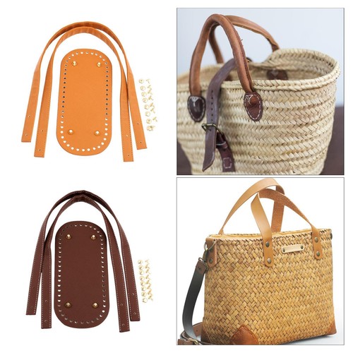 Crochet X 4 Fonds De Sac à Crocheter Rigides 22x10 Cm - Cuir PU (Couleur 3) Kit Pour Faire Sac à Main Crochet