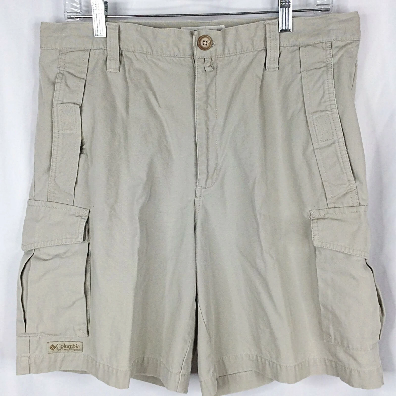 Vintage Columbia Men's Cargo Shorts 34 Tan Hiking Utility Outdoor Multi Pocket