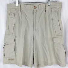 Vintage Columbia Men's Cargo Shorts 34 Tan Hiking Utility Outdoor Multi Pocket