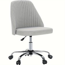 Cute Desk Chair With Wheels, Adjustable Swivel Armless Office Chair