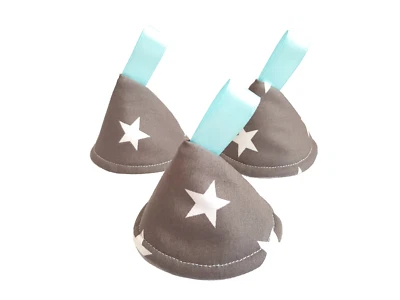 SMALL FACE WORLD Grey Star Pee Pee TeePee x 3 // Wee Stop Cones Teepees // Boy Baby Shower Gift