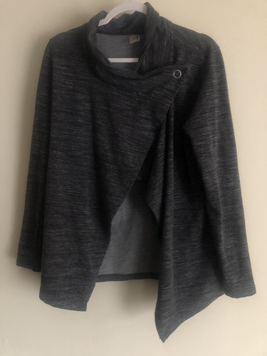 Danskin Womens Sz M Marled Gray Wrap 