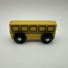 A small model of a school bus, handmade from wood, Vintage
