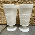 Vintage Milk Glass Footed Drinking Glasses/Parfait Dessert Cups Set Of 2 🥛🐄