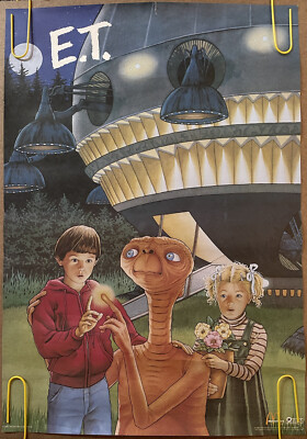 original vintage poster E.T. Movie Cartoon Poster 1985 mcdonalds