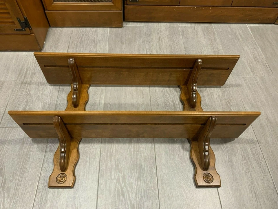 **SUPER RARE**Ethan Allen Country French Accessory Wall Shelf Unit - Fruitwood!! - Image 3 of 4