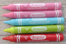 5 Crayola Body Wash Pens Pink Blue Green  Red
