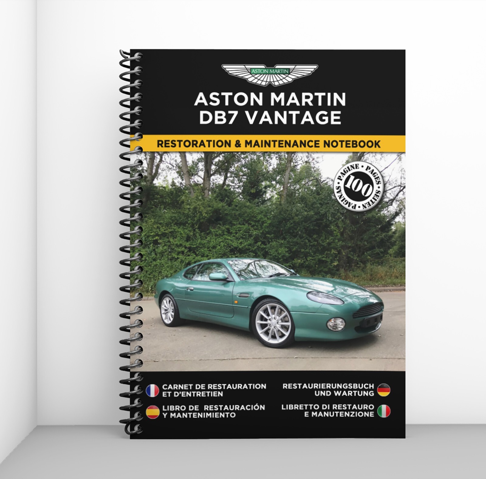 Carnet de restauration Aston Martin DB7 Vantage pour passionné d'automobile de collection