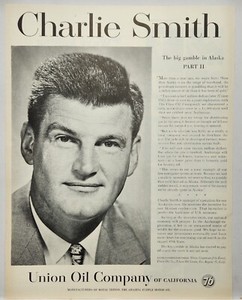 1959 Union 76 Oil Company California Charlie Smith MCM Original Print Ad Life