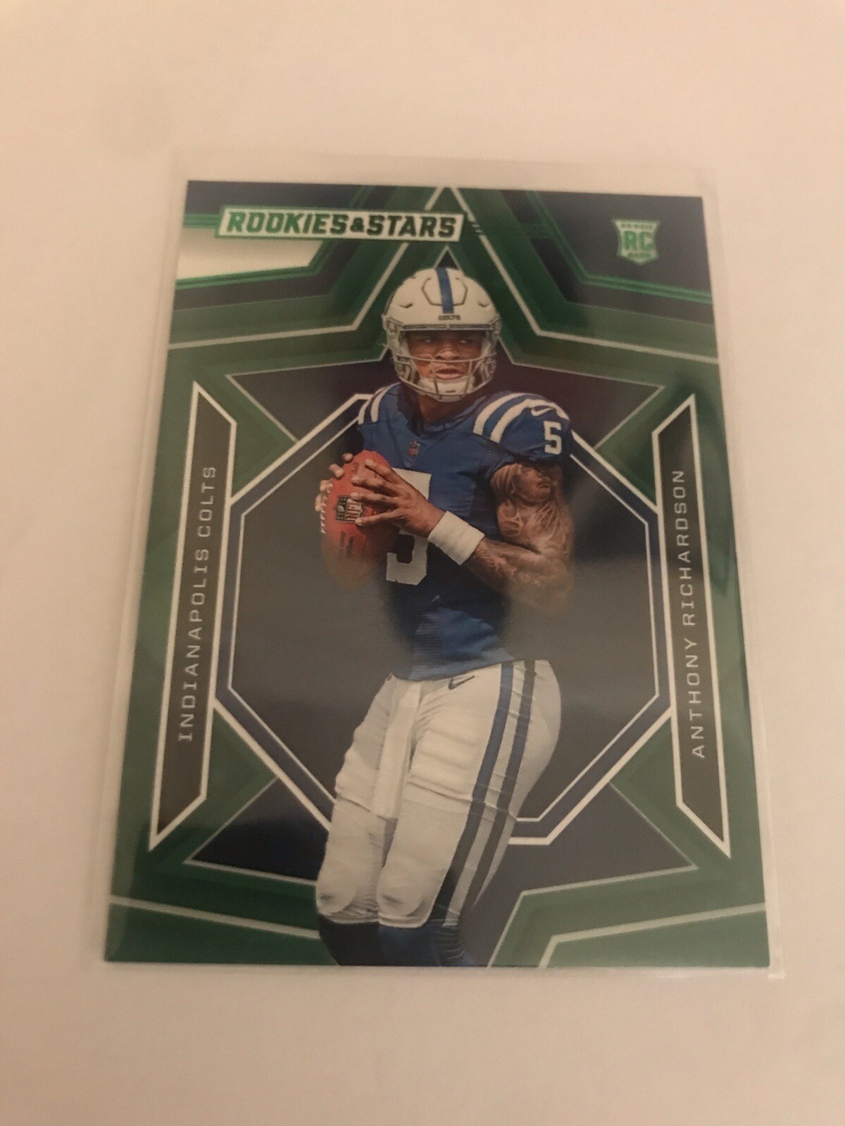 2023 Rookies & Stars Anthony Richardson Rookie Card Green Parallel #102 Colts