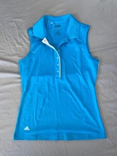 Adidas Sleeveless Microfiber Polo Golf Shirt. Blue, Women's Size S. EUC