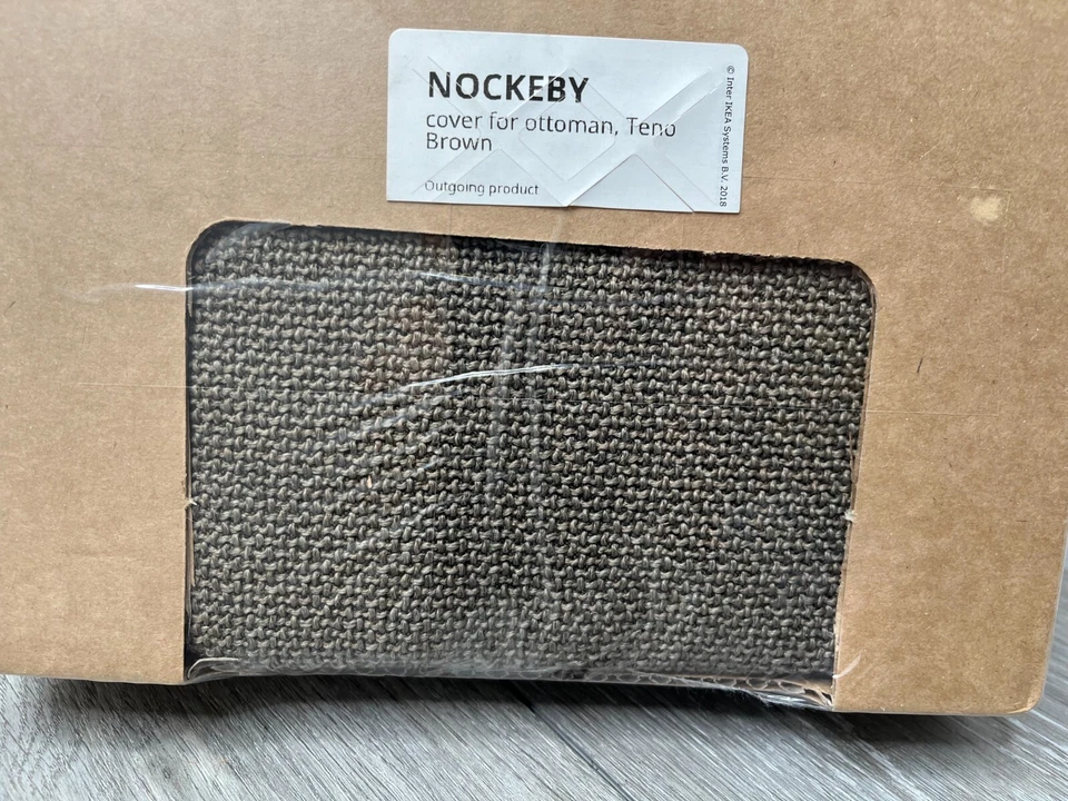 Cubierta otomana reposapiés IKEA NOCKEBY 602.804.32, marrón teno Foto 3 de 4