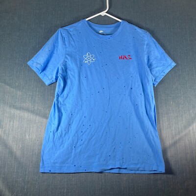 Nike Life On Mars Men's T-Shirt Medium Blue Graphic Print Crew Neck Pullover